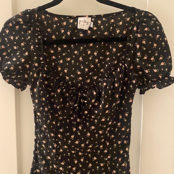 Princess Polly Black Floral Dress - Picture 2 of 3